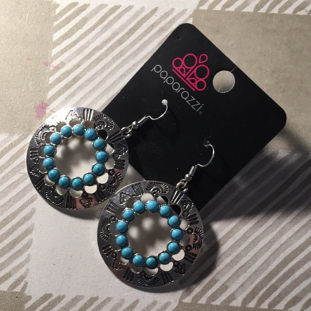 Paparazzi Turquoise Tribal Earrings